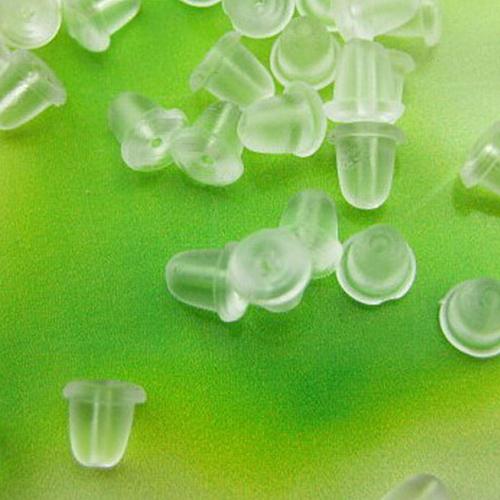 100X Rubber Earring Soft Clear Stud Back Stoppers Plugs C00227