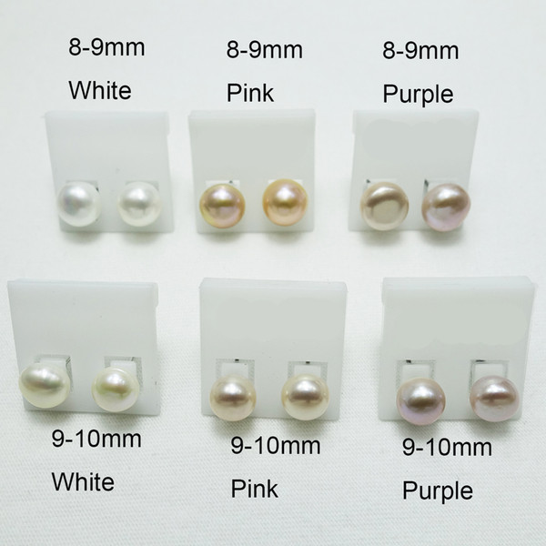 Pearl Earrings Colorful Fresh Water Nature Pearl 10 Pairs for Women