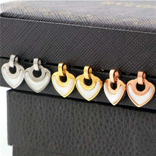 European and American style ladies fashion heart pendant earrings, titanium steel letter earrings, ladies wholesale gifts