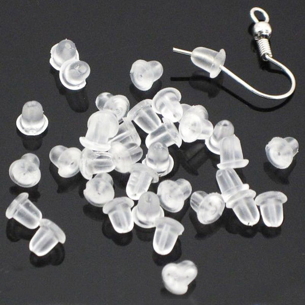 400PCS Rubber Earring Backs Hooks Stoppers Ear Post Nuts Findings Accessories For Jewelry Making Stud Earrings Diy Wholesale