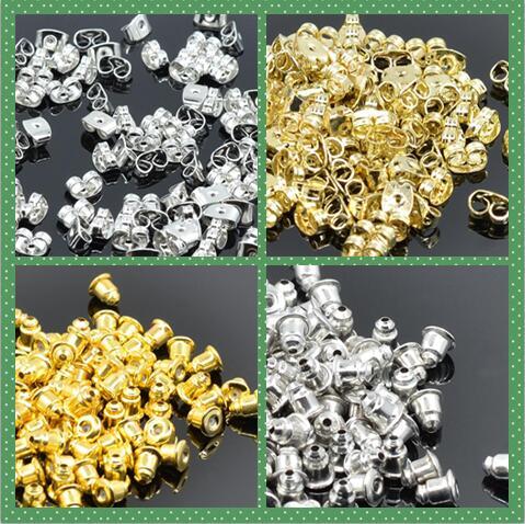 Hot sale alloy Butterfly Ear plug Bullet Earplugs Golden silvery Earring accessories Earring Back DIY jewelry accessories 100pcs/50pairs