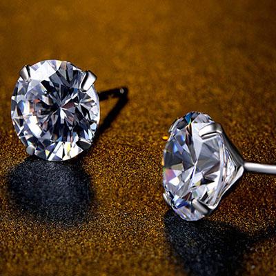 2017 HOT 925 Silver Diamonds Simple Color Diamond Inlaid Stud Earrings Party Birthday Gift Christmas For Man And Women Fashion Jewelry