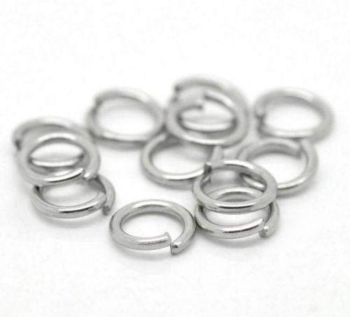 wholesale 500PCS/lot,Quality quality Accessories ,Strong 316L Stainless Steel Open Ring Jump Ring 7x1mm size silver tone