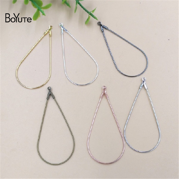 BoYuTe 20Pcs 23*45MM Metal Brass Silver Water Drop Earwires Pendant Charms for Jewelry Making Jewelry Findings & Components