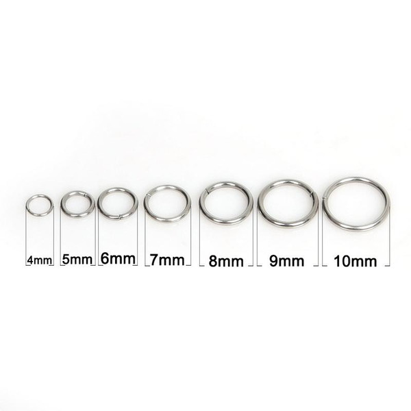 Wholesale 5 packs 1000pcs 4/5/6//7/8/9/10mm Stainless Steel Jump Rings Single Loops O Rings Split Rings Jewelry DIY Accessories Findings