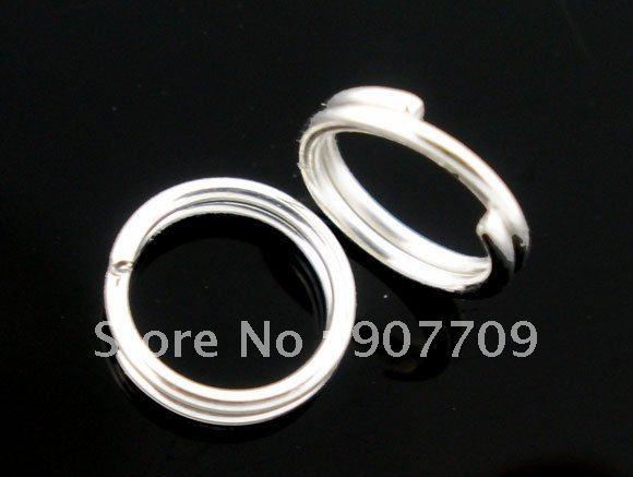 Wholesale-1000 Silver Plated Double Loops Open Jump Rings 6mm / fashion jewelry Diy Free shipping