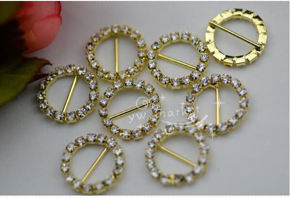 Hot Sale Wedding Supply 21mm Round Rhinestone Slider Buckles For Rhinestone Napkin Rings Weddings invitations Card