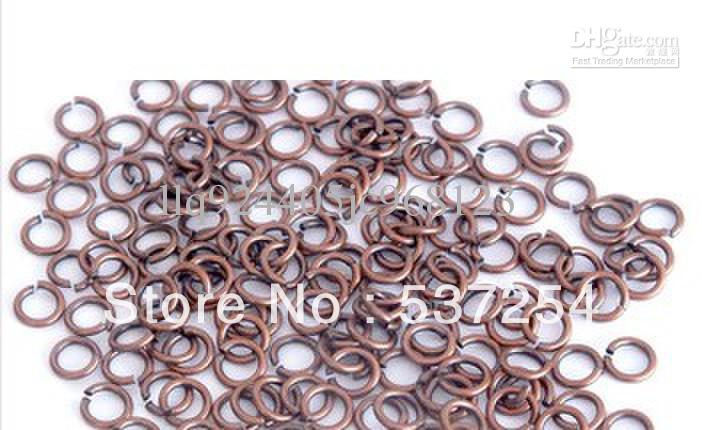 Free shipping Jewelry accessories 1000 is 4mm and 0.7mm antique copper wire loops connecting jump rings ring