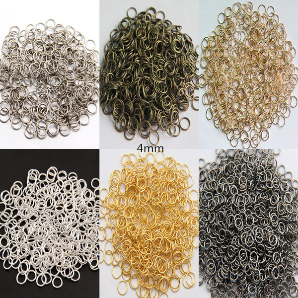 500pcs Diameter 4mm Silver/Golden/Gun black/Bronze/Rose Gold/White K Open Jumprings Jump ring - split rings DIY supplies jewelry accessories