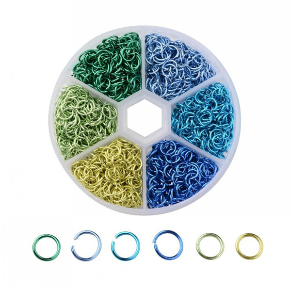 1 set 6 Colors About 1080 Pcs 6mm metal Plated open Jump Rings good for Jewelry Making Findings