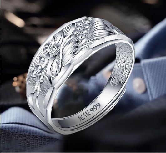 2019 silver dragon jewelry s999 foot silver jewelry opening code men's handsome dragon ring Korean jewelry