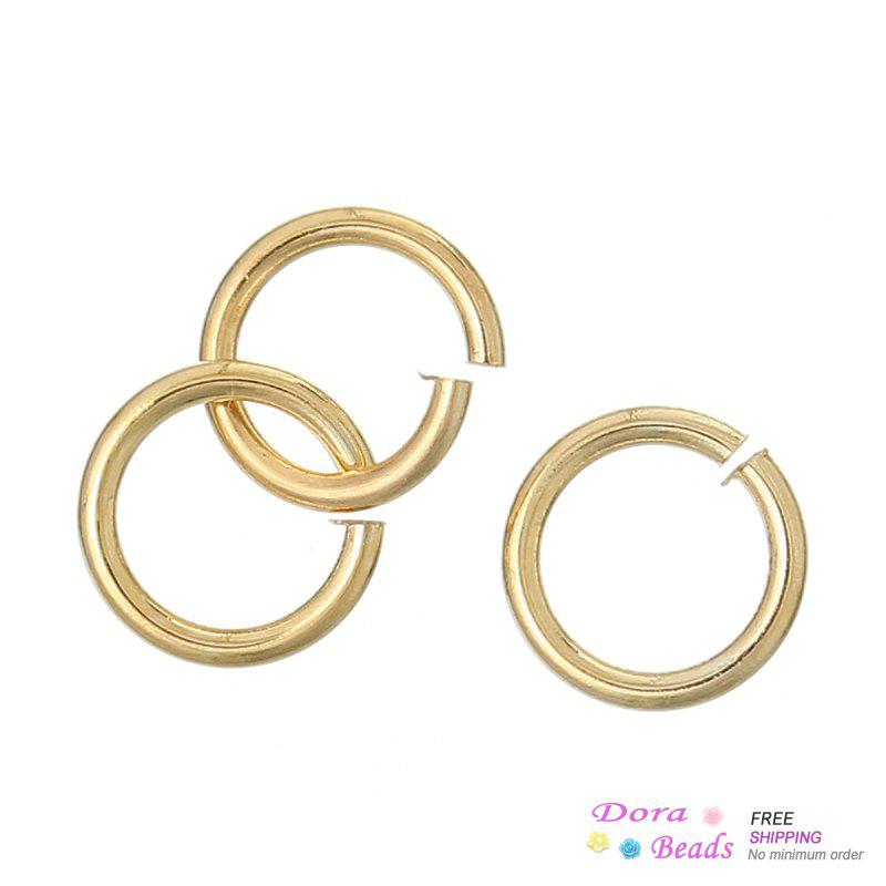 Copper Open Jump Ring Findings 18K Gold Plated 6mm Dia,100PCs (B34075)