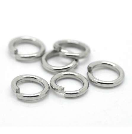 New LASPERAL 500PCs Silver Color Stainless Steel Open Jump Rings 7mm x 1.2mm Jewelry Making Supplies Accessories