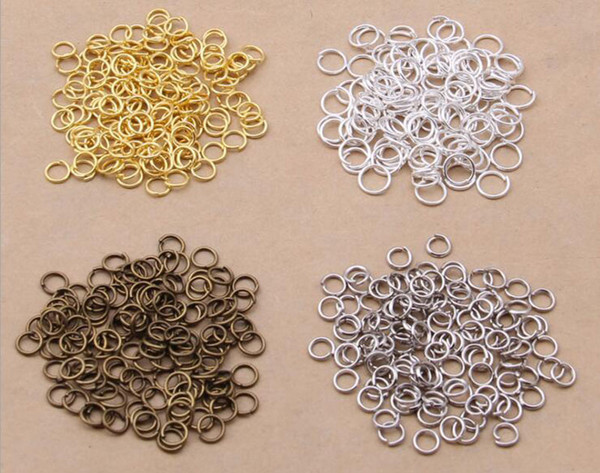 1000 Pieces/lot 6mm Open Jump Rings Jewelry DIY Findings for Choker Necklaces Bracelet Making, 4 Color Selects (Dia: 0.7 mm)