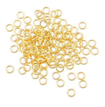 FUNIQUE 30PCs Stainless Steel Gold Tone Open Jump Rings Jewelry Findings Split Rings For DIY Accessories 4-6mm Dia.