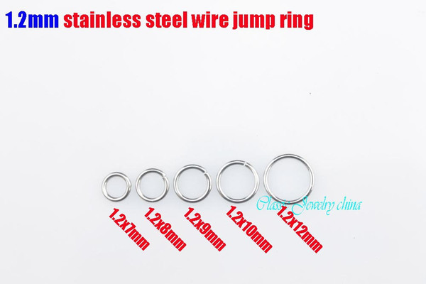 1.2x7.mm/1.2x8mm/1.2x9mm/1.2x10mm/1.2x12mm jump rings stainless steel split ring can Mix more choice DIY jewelry components 1000pcs/bag