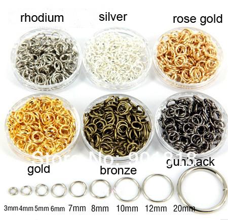 3mm 200pcs/bag Rhodium Plating metal colored Jump Rings link Loop Finding for DIY Jewelry Findings ConnectorF309C