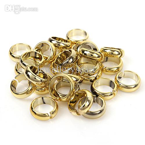 100PCS/LOT Top Fashion DIY Necklace Jewelry Scarf Findings Shine Golden Plated Charm Plastic CCB Rings Accessories, Free Shipping, AC0247B