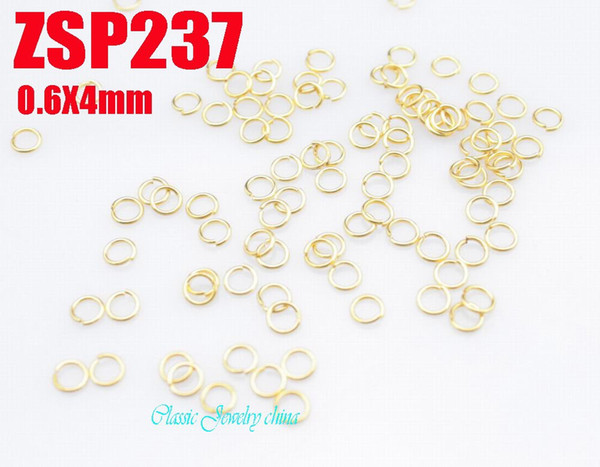 drop shipping plated golden color 100pcs per lot 0.6x4mm jump rings stainless steel split ring can Mix more choice DIY jewelry parts ZSP237