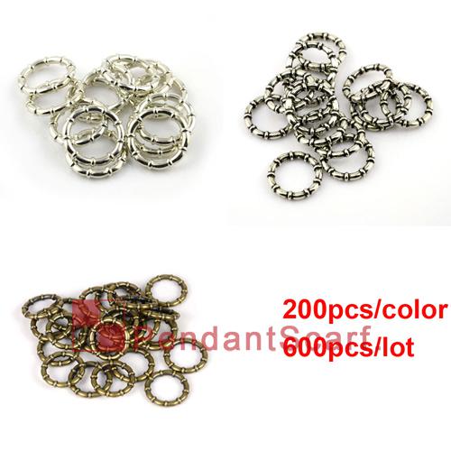 600PCS/LOT, Fashion DIY 3 Colors Mixed Jewellery Necklace Scarf Accessories Plastic CCB Round Circle Charm Rings, Free Shipping, AC0059