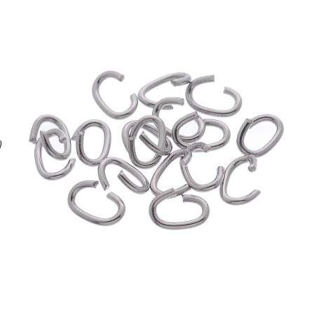 LASPERAL 100PCs Stainless Steel Open Ring Oval Spilt Jump Rings DIY Jewelry Findings Accessories DIY Hand Made Craft Making