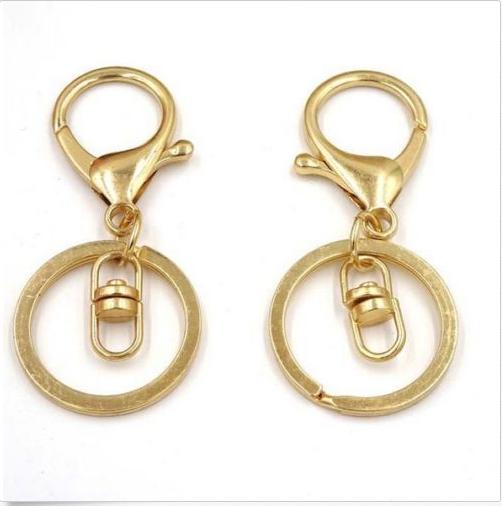 50Pcs Key Chain Gold Plated Keychain Keys Split Keyring Key Accessories For Jewelry Making