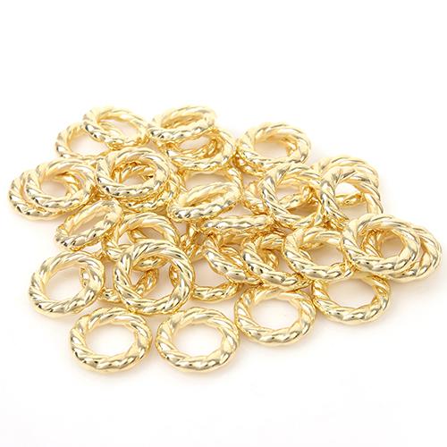 100PCS/LOT New Fashion DIY Necklace Jewellery Scarf Findings Golden Plated Spiral Shape Charm Circle Plastic Rings, Free Shipping, AC0060D