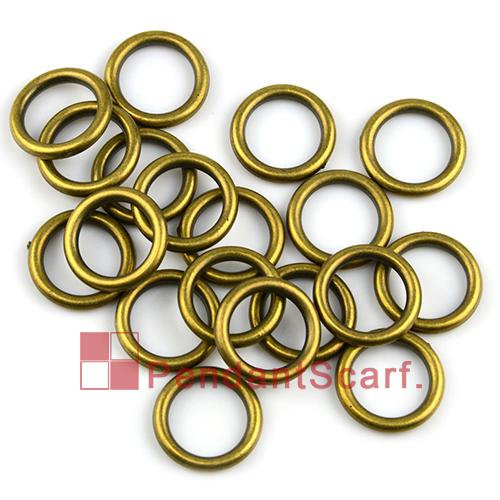 50PCS/LOT, Hot Fashion DIY Jewellery Scarf Pendant Antique Bronze Plated Plastic CCB Round Circle Charm Rings, Free Shipping, AC0057B