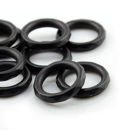 100PCS/LOT, DIY Jewelry Scarf Findings Rhombic Black Plastic CCB Rings Charm Accessories, AC0014K, Free Shipping