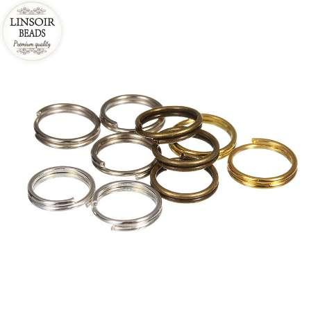 LINSOIR 200pcs/lot Open Jump Rings Double Loops Gold Color Split Rings Connectors For Jewelry Making DIY F906