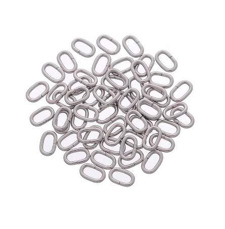 Jewelry Accessories 100PCs Stainless Steel Open Oval Jump Ring Fit DIY 8mmx5mm