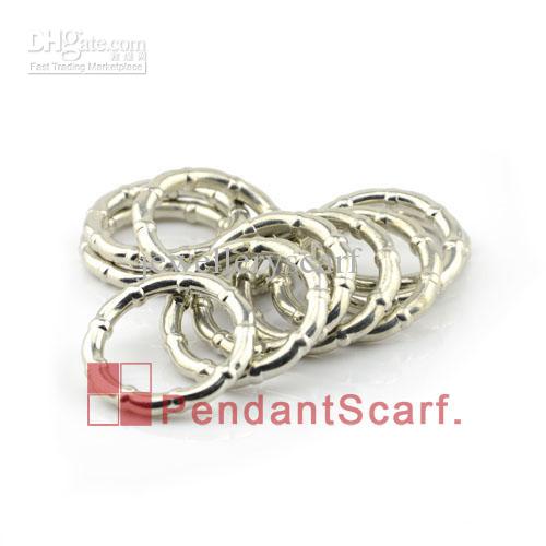 20PCS/LOT, Top Quality DIY Jewellery Scarf Findings Shine Silver Bamboo Round Plastic CCB Rings Accessories, Free Shipping, AC0110