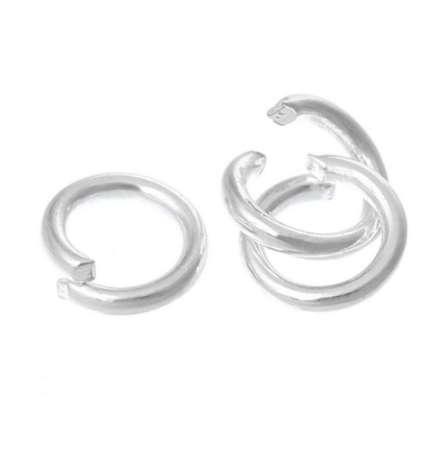 DoreenBeads Alloy Opened Jump Rings Round Silver color 4.0mm( 1/8