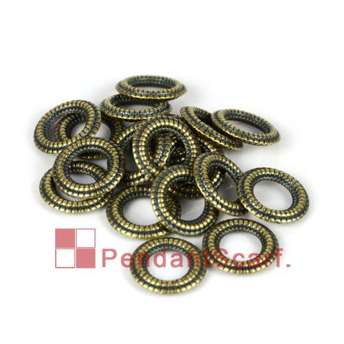 50PCS/LOT, Hot Fashion DIY Jewellery Scarf Findings Antique Bronze Plated Plastic CCB Round Circle Rings Accessories, Free Shipping, AC0093C