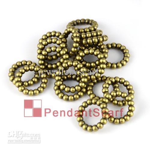 50PCS/LOT, Top Fashion DIY Jewelry Necklace Scarf Accessories Antique Bronze Plastic CCB Circle Rings Charm, Free Shipping, AC0142