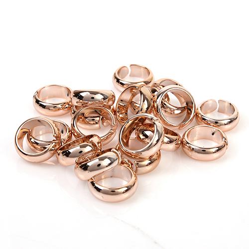 100PCS/LOT New Design Fashion DIY Jewelry Pendant Scarf Findings Rose Gold Charm Plastic CCB Rings Accessories, Free Shipping, AC0247C