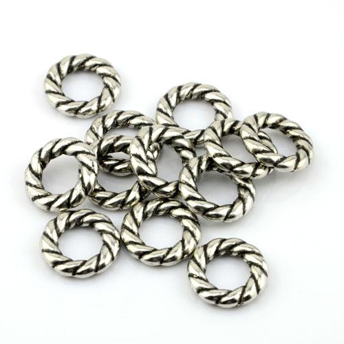 100PCS/LOT, DIY Jewelry Scarf Accessories Gun Black Circle Spiral CCB Rings, Free Shipping, AC0060B