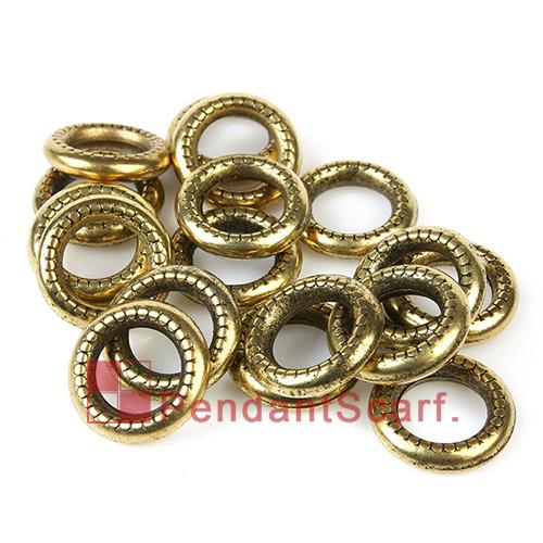 100PCS/LOT New Fashion DIY Jewelry Pendant Scarf Findings Retro Golden Plated Charm Plastic CCB Circle Rings, Free Shipping, AC0031C