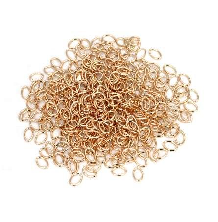 LINSOIR 200pcs Metal 5 x 7 mm Oval Open Jump Rings & Split Rings Gold/Rhodium/Silver Color Connectors for Jewelry Making F5358