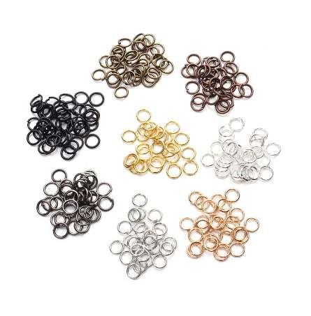 6mm 200pcs/lot metal bronze/gun black/rhodium/gold/connectors diy jewelry open jump ring & split rings loop jewelry making F309