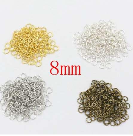 400pcs Antique Bronze/Gold Silver Jump Rings Split Rings Jewelry Findings Jewelry DIY 8mm 010105