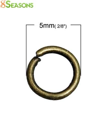 8SEASONS 1200PCs Bronze Open Jump Ring 5mm Dia. (B01782)