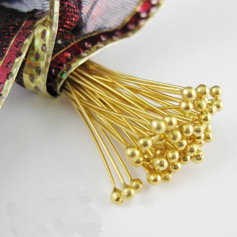 Jewelry Accessories Brass Pins Needles Beads DIY Beading Handicrafts Silver Gold Ball Head Metal Copper 20mm Length 2000pcs Free Shipping