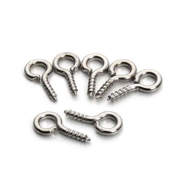 600pcs/lot Silver Tone Small Tiny Mini Eye Pins Eyepins Hooks Eyelets Threaded Silver 8mm