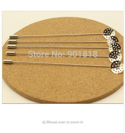 10pcs/lot 12.4cm Length Copper Rhodium Color Long Jewelry Brooch Safety Pins With Safety Stoppers DIY Findings F1778