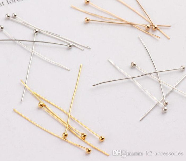 500PCS/LOT Gold & Silver & SILVER TONE & ROSE GOLD Plated Metal Ball Head Pins 20mm - Ballpins