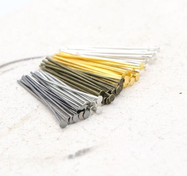 1000pcs/lot Silver gold bronze Plated alloy Head Pins For Jewelry Making Findings Accessories Wholesale 40mm