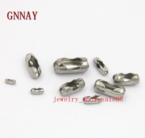 free ship wholesale 300pcs lot in bulk Stainless Steel Calottes Ball Chain Connector Clasp Fit Beads Ball Chain 1.5mm-6mm ball chain