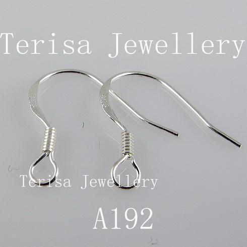 free shipping 925 sterling silver earring hook earring width:5mm length 15mm 100pairs/lot A192