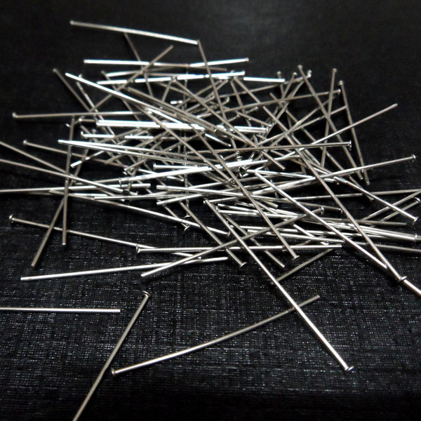 35mm Stainless steel T-shaped needle jewelry pin Wear beads DIY tool 200pcs